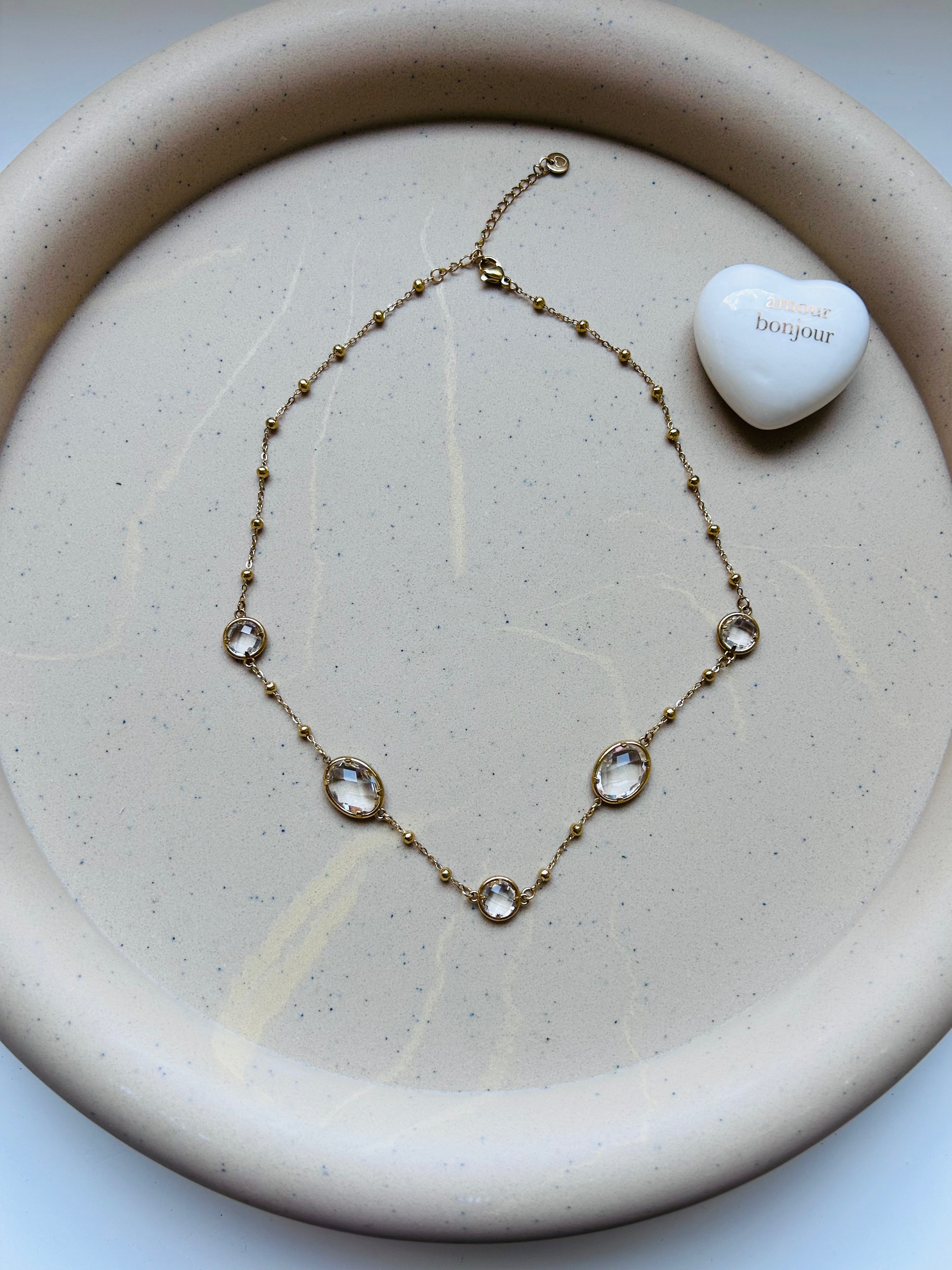 Collier Chaîne Goutte de Cristal